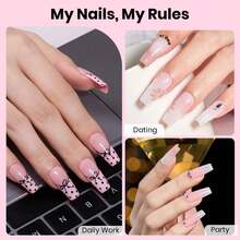 Beetles Etch-X PRO Nail Extension Gel Kit, Mini UV Lamp Included, DIY Salon Long Lasting Nails At Home - 288pcs 12 Sizes Coffin Medium - 查看 2