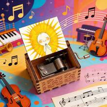 可爱太阳宝宝木制手摇音乐盒 – 无需电池，旋律温暖，是送给孩子和亲人的完美礼物 - 太陽寶寶手搖音樂盒 - 查看 2