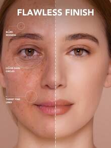 HEXZE 二合一气垫粉底液 SPF25，持久哑光妆效，轻盈透气，高遮瑕，柔滑妆感，防水，05 肉桂色 - 05 肉桂 - 查看 4