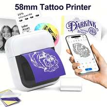 Marklife C50 58MM迷你纹身打印机标签打印机热敏多功能一体机，支持手机和电脑连接，适用于DIY/纹身LOGO/图案/打印/艺术家 - 彩色 - 查看 2