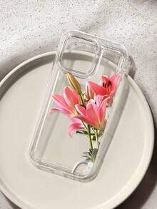 花卉百合印花透明手机壳，兼容 13/11/17/17 Pro/16/14/15/15 Pro/15 Plus/15 Pro Max/7 Plus/8 Plus/X/Xs Max/Xr/11 Pro/12 Pro/13 Pro/14 Pro/12 Mini/13 Mini/11 Pro Max/12 Pro Max/13 Pro Max/14 Pro Max/14 Plus/17 Pro Max/17 Air/6/6s Plus/7/8/16 Pro/16 Plus/16 Pro Max/SE2/17 Pro Max 和三星 Galaxy A54/A14/A12/A13/A15/A32/A33/A24/A52S/S20/S21/S22/S23/S24/S23 Plus/S24 Ultra/S25/A15/A33/A23。 - 彩色 - 查看 1