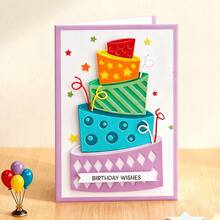 Creative Cake Dies, DIY Scrapbooking Album And Embossing Stencil, Greeting Card Making Tool, Card Paper Cutting Crafts ,Gift Card Making Template Die Cuts. - Silver - View 2