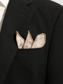 1条男士时尚休闲复古羽毛图案口袋方巾，适合日常、派对、商务活动 - 彩色 - 查看 9