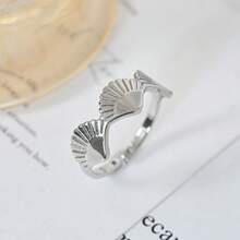 1pc Elegant And Cute Shell Wave Design Copper Gold-Plated Women's Ring, Suitable For Wearing On Beach Vacations, Dates, Parties, Gatherings, And Other Occasions. - Shell - View 7