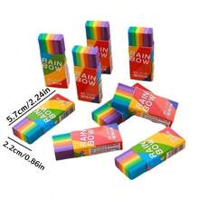 彩虹橡皮擦，超干净不留残渍，适用于2B铅笔，学生书写、绘画、办公及学习用品 - 彩色 - 查看 7
