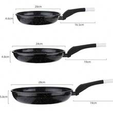 Induction Frying Pan Set, 3-Piece (20/24/28 Cm), Non-Stick Frying Pans With Silicone Handles, For Induction Cookers And All Types Of Cookers - View 2