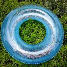 1pc Transparent Sequin Inflatable Swimming Ring, Thick PVC Crystal Swimming Ring Armpit Float, Adult - Clear - View 19