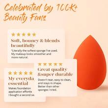 BEAKEY Makeup Sponge Set 5 Pack Micro Porous Low Absorption Soft Latex Free Foundation Beauty Sponges Blenders For Powder Cream - 5 miếng mút xốp nhiều màu - Xem 4