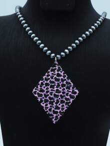 1件新款印花圆形菱形几何朋克风男士吊坠项链 - 項鍊 - 查看 23