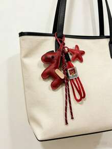 Y2K 多巴胺皮革编织绳心形钥匙扣，PU 皮革星星包饰，手工编织尼龙绳手机挂件，INS 单扣流苏钥匙扣，蝴蝶结星星钥匙圈，多功能钥匙扣挂件，精致背包装饰配件，礼品 - 彩色 - 查看 11