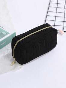 3 Pieceshigh-Quality Corduroy Storage Bag, Portable Cosmetic Bag, Large-Capacity Zippered Storage Bag, Travel Cosmetic Storage Accessory, Women's Clutch, Holiday Organizer Bag, Vacation Essential, Holiday Gift. - Multicolor - View 17