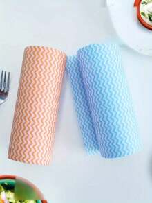 1Roll (50pcs) Reusable Disposable Kitchen Cleaning Cloth, Bathroom Cleaning Cloth, Tearable Cleaning Cloth, Disposable Kitchen And Bathroom Cleaning Towels, Polyester Non-Woven Fabric, Multi-Purpose Square Wet Wipes - Convenient And Effective Utensil And Surface Cleaning Cloth, Stove Cleaning Cloth, Suitable For Home, Kitchen, Dining Room, Bathroom, Room, Car Detail Cleaning, Cleaning Supplies, Cleaning Tools - Striped Cleaning Cloth - View 11