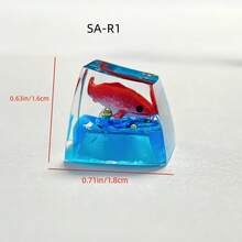 1pc Resin Drop-Gel Transparent Personalized Koi Fish Goldfish Keycaps For Underwater World Cross-Axis Mechanical Keyboard Keycaps - 1 Piece - View 7