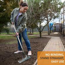 Crystals Stainless Steel Thatch Rake Curved Teeth Lawn Rake Adjustable Garden Tool - Leveling Rake - View 6