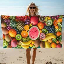 1条水果印花沙滩巾，柔软舒适轻便，适合旅行、游泳、潜水、冲浪、瑜伽、露营等各种场合，是沙滩用品的理想之选。 - SSTJ10644 - 查看 1