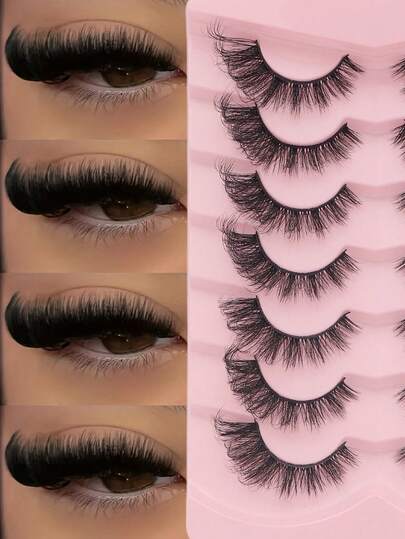 7 Pairs Cat Eye Lash Set - DD Curl Lashes, 7-18mm Length, Thick & Fluffy Lashes, Lightweight & Natural Lashes, DIY Soft & Comfortable, Instantly Enlarges Eyes. Beginner-Friendly, Easy To Use, Saves Makeup Time. Suitable For (Daily/Party/Ball/Multiple Occasions). Great Gift For Family, Girlfriend, Best Friend. Holiday Gift Idea