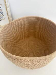 1个绳编植物篮，乡村现代风柳条篮，落地式花盆收纳盒，农舍家居装饰，手工圆形花盆，复古纯色大容量花盆，桌面植物架，室内绿植篮，置物架篮，用途广泛：- 桌面装饰 - 办公室装饰 - 派对、活动、节日和生日派对花盆 - A - 查看 4