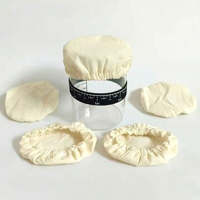 Fundas elásticas de tela reutilizables, adecuadas para yogur, recipientes de fermentación de pan y fermentación de kombucha, excelentes para la organización de la cocina