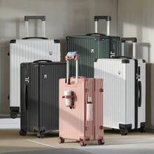 スーツケース 機内持ち込み フロントオープン 多機能 キャリーケース 軽量 カップホルダー付き スマホスタンド付き TYPE-C USBポート付き 360度回転 ワンタッチブレーキ 耐衝撃 静音 車輪 TSAロック S/Mサイズ キャリーバッグ 旅行 ビジネス 出張 - ブラック - チェックする 4