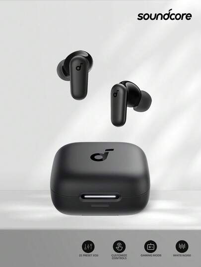  By Anker R50i NC Noise Cancelling Earbuds, 45H Playtime, Bluetooth 5.4, 2-In-1 Phone Stand Case, Deep Bass, Perfect For Travel, Gym, Commute & Campus Life(Soundcore P30i)