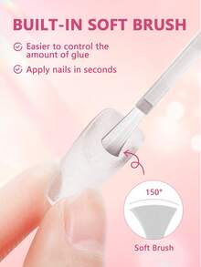 强力美甲胶水+卸甲水套装，适用于亚克力指甲、凝胶指甲、假指甲，沙龙级刷涂式美甲胶水，易于涂抹，持久耐用，DIY - 1 Set - 查看 5