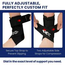 Ankle Brace With Side Stabilizing Pads - Breathable Neoprene Ankle Support For Woman And Man - Adjustable Straps Enhance Stability For Weak Ankles, Sprains, Achilles Tendonitis And Sports Injury Recovery - 黑色/藏青色 - 查看 4