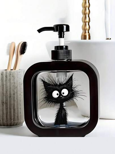 Cute Soap Dispenser - Cartoon Cat Design, With A Cute Black And White Face, A Moisturizing Hand Sanitizer Pump Bottle, Perfectly Suitable For Kitchen Sinks And Bathroom Decoration