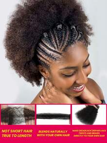 50g/gói tóc nối tóc người xoăn xù Afro lớn, bó tóc màu tối cho nữ, dùng để xoắn/tết/bện tóc dreadlocks, phong cách tự nhiên trung tính, phù hợp cho nối tóc xoắn và tết tóc - S2 - Xem 4