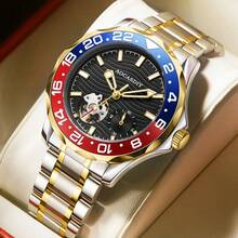 2026新款AOCASDIY商务男士自动机械表，3ATM防水，不锈钢表带，夜光，礼品 - 均碼 - 查看 2