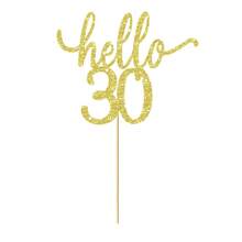 1 chiếc phụ kiện trang trí bánh kem lấp lánh "Hello 30/40/50" - Chúc mừng 30/40/50 năm, trang trí bánh kem tuyệt vời cho tiệc cưới, kỷ niệm. - Xem 12