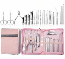 Set de Manicura 26-en-1 Rosa Kit Profesional de Pedicura Kit de Cortauñas Herramienta de Eliminación y Lima de Uñas - Herramientas de Cuidado de Uñas Duraderas y Portátiles para Uñas de Manos y Pies Kit de Aseo con Estuche de Viaje Lujoso y Mejorado - Multicolor - Ver 5