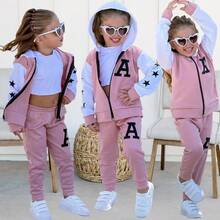 Girls' Fleece Set - New Release - Tracksuit And Pants - Fits Ages 4 To 10 - 粉色 - 查看 1