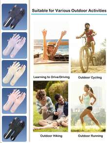 1 Pair Letter Design Elastic Touchscreen Gloves, Unisex Windproof Waterproof Warm Lining Gloves With Full Finger Touchscreen Function, Suitable For Driving, Cycling And Motorcycling, Lightweight Spring/Autumn Style - A - View 10