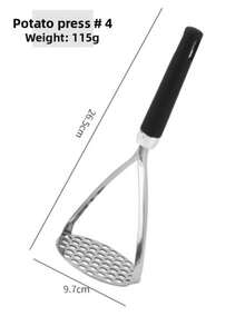 Heavy Duty Manual Potato Masher, Stainless Steel Potato Masher, Potato & Fruit Masher, Long Handle - Multicolor - View 8