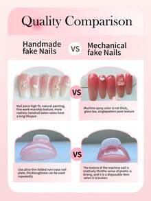 10pcs Press On Nails Brown Cat Eyes Black And White Checkerboard Nails Press On Nail Supplies Short Nails Fake Nails Artificial Nails Kit Includes 1sheet Adhesive Tabs &1 Pc Mini File - Multicolor - View 7