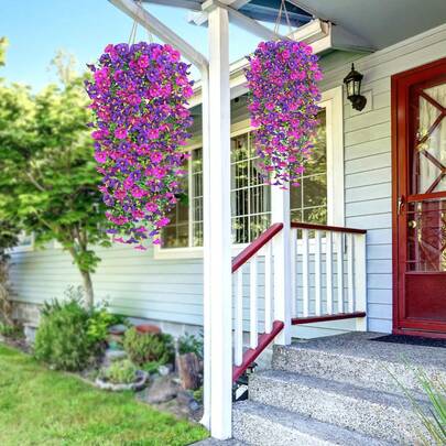 1pc Artificial Eucalyptus Silk Flower Vine, UV-Resistant Greenery Hanging Decor For Outdoor, Anniversary, Graduation, Wedding, Party, Home, Office, Porch, Garden, Wall, Spring/Summer