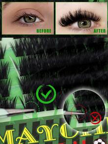 Football Cheerleader DIY Cluster Lashes, C/D Curl Mixed, Dramatic Cat Eye Effect, Natural Eye Enlargement, Manga Lashes, Fluffy & Long, For Game Day Daily Wear & Celebrations - C/D MIX - View 7