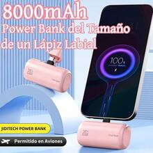 Mini Power Bank de 8000mAh - Powerbank Compacto y Portátil - Batería Portátil de Diseño Elegante - Cargador Portátil de Doble Conector - Listo para Usar - Pilas Portátiles de Alta Calidad para Todos los Celulares, Tabletas y Audífonos - Una Elección Perfecta para Regalos en Fiestas de Cumpleaños y Navidad - Banco de energía portátil de emergencia para tus salidas. - Rosa - Ver 10