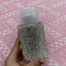 Luxury Rhinestone Makeup Remover Pump Bottle, Liquid Cosmetic Refill Empty Bottle, Travel Portable Bottle, Cosmetics Refill - View 8
