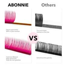 ABONNIE Colored Lash Extensions, 16 Rows Cashmere Lash Extensions, 0.07 C Curl 12-15mm Classic Lashes Extensions, Single Eyelash Extensions For Professional Salon Use(0.07-C-Pink Gradient 12-15mm) - ColorI - 查看 2