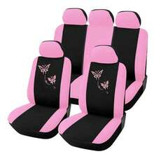 Pink Butterfly Design Car Seat Cover - Multicolor - View 1
