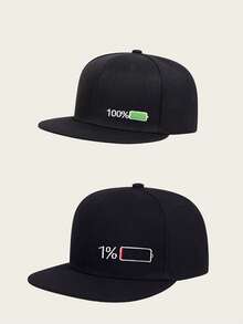 1/2PCS New Low-Battery Embroidered Baseball Cap, Unisex, Pingyan Same Style, European And American Hip-Hop Versatile Dad Hat - Low Battery - View 6