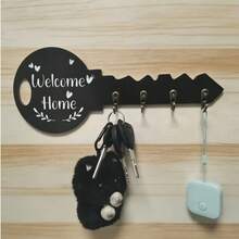 Boho Style Rustic Wooden Key Holder, Creative Porch Key Hook Craft - Multicolor - View 5