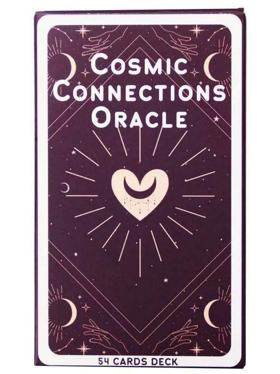54pcs Cosmic Connections Oracle Cards, Approx. 10.3X6cm, Romantic Healing Divination Cards, Suitable For Weddings, Music Festivals, Halloween, Christmas, Valentine's Day, Ramadan, Easter, April Fools' Day - 1pcs - View 1