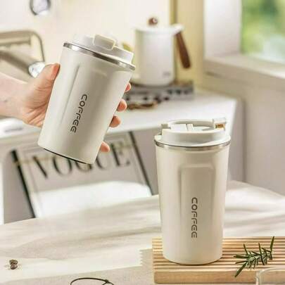 1 cốc cà phê lớn bằng thép không gỉ 304, cốc giữ nhiệt chống rò rỉ có nắp, bình nước di động, cốc uống hai lớp 510ml, thích hợp cho học sinh và người lớn, sử dụng tại nhà, trường học, văn phòng, thể thao, dã ngoại, cắm trại và trên xe hơi.