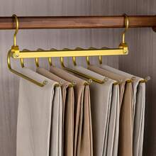Percha plegable giratoria 6 en 1 - Percha multifuncional para pantalones que ahorra espacio, diseño antideslizante, adecuada para hotel, hogar y viaje - Duradera, compacta, fácil de usar - Multicolor - Ver 11