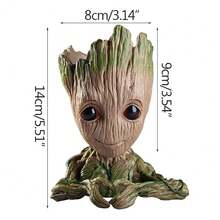 5cm Handmade Miniature Cartoon Groot Sculpture, Desktop Decor Craft, Home Office Display Ornament - M - View 23
