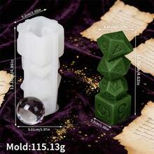3D骰子硅胶蜡烛模具 - 可堆叠骰子蜡烛模具，适用于树脂浇铸，DIY多面骰子肥皂和蜡烛制作套装 - Dice Candle Mold - 查看 2