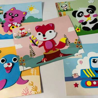 20张3D手工贴纸画，EVA材质，立体贴纸，益智玩具贴纸，多种图案可选，解放妈妈的双手，让孩子沉浸其中