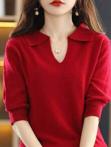 Women Sweaters - Red - View 5